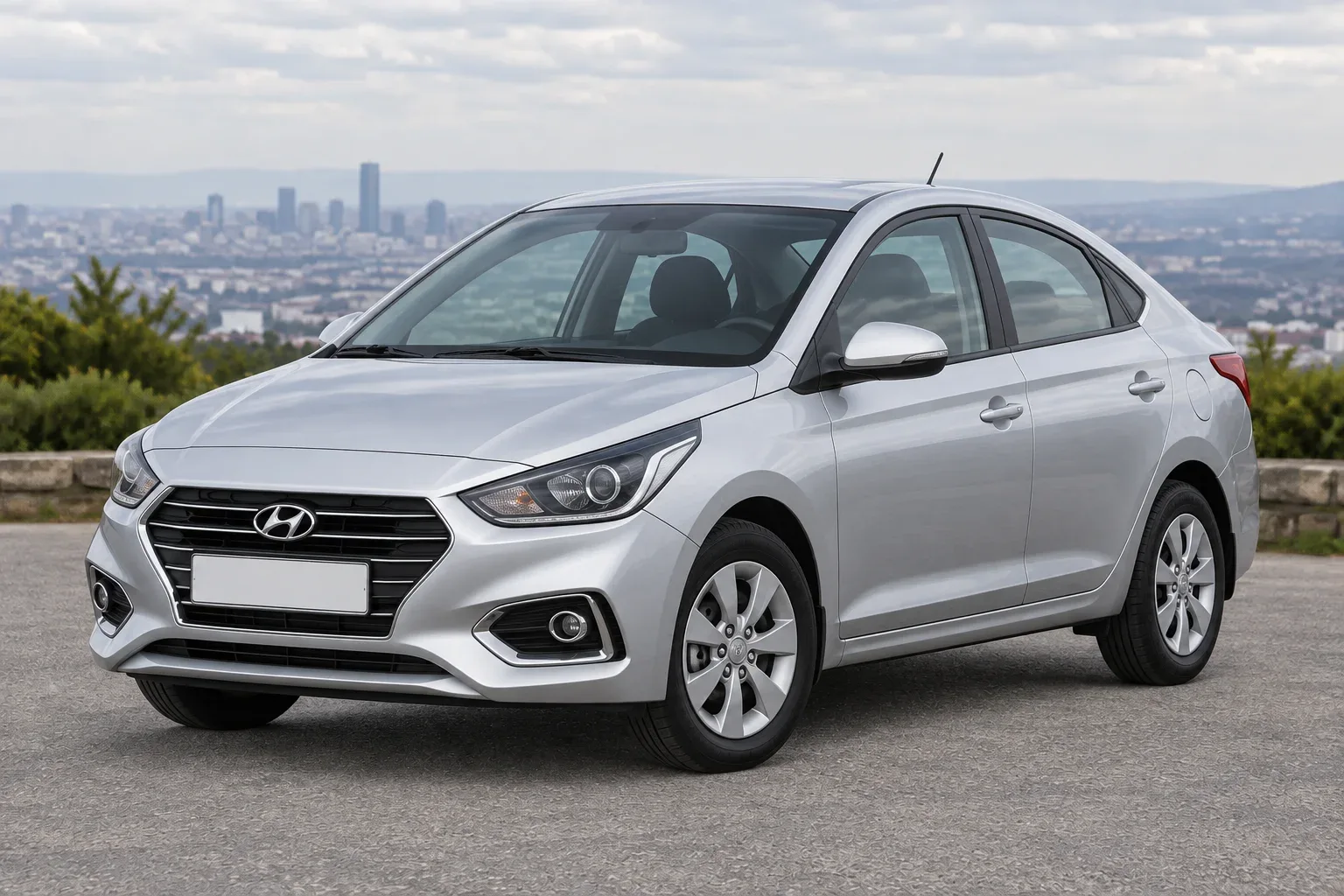 Hyundai Solaris 2 — сгенерированная иллюстрация модели при дневном освещении