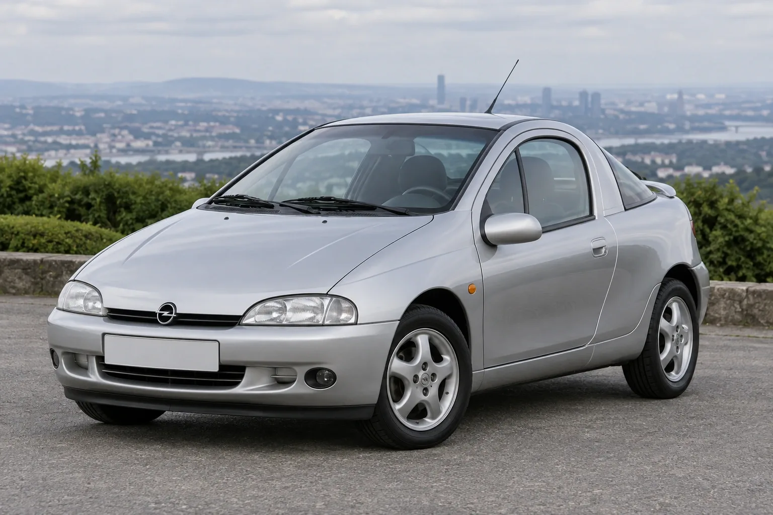 Opel Tigra I — сгенерированная иллюстрация модели при дневном освещении
