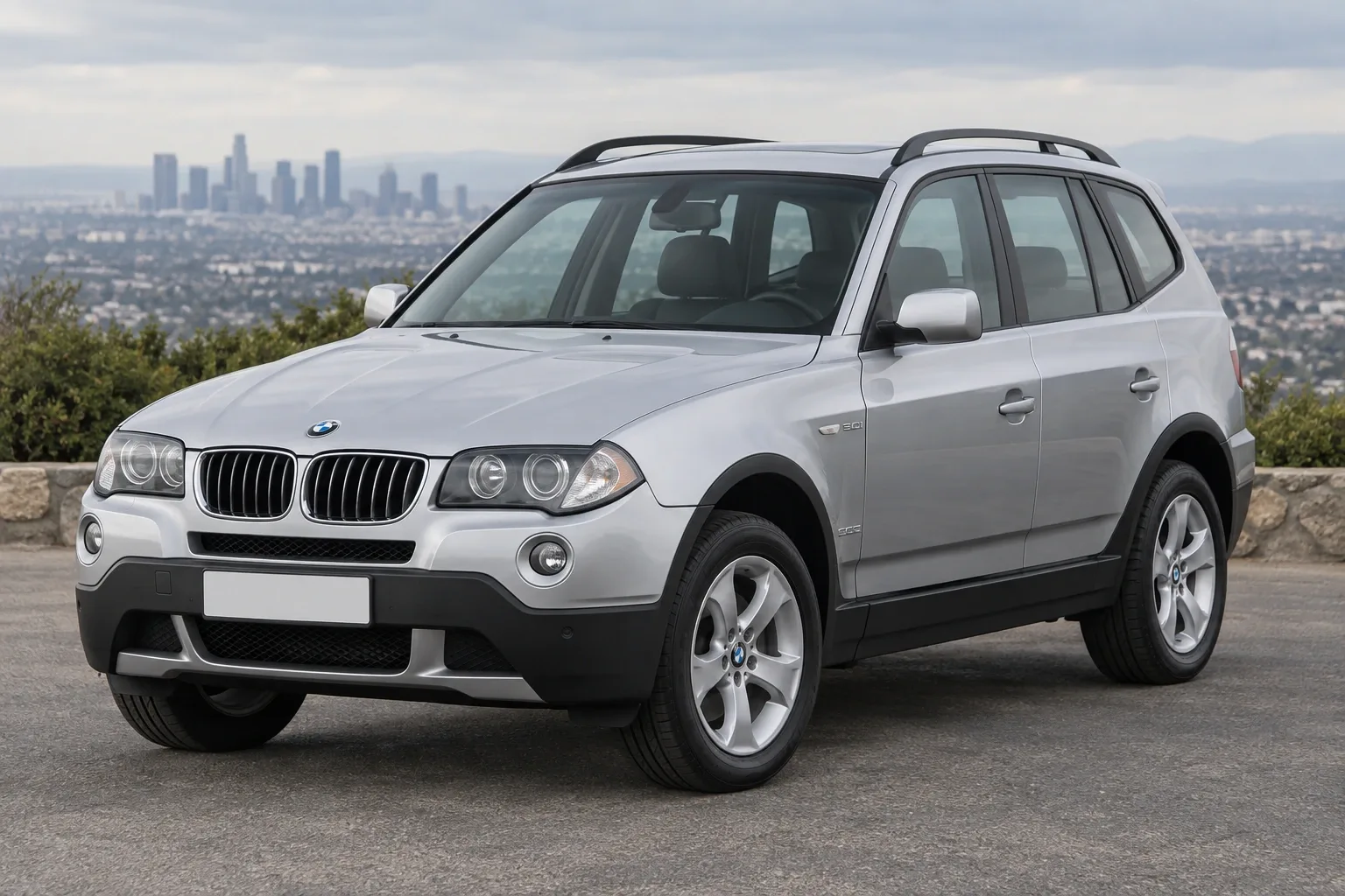 BMW X3 E83 — сгенерированная иллюстрация модели при дневном освещении