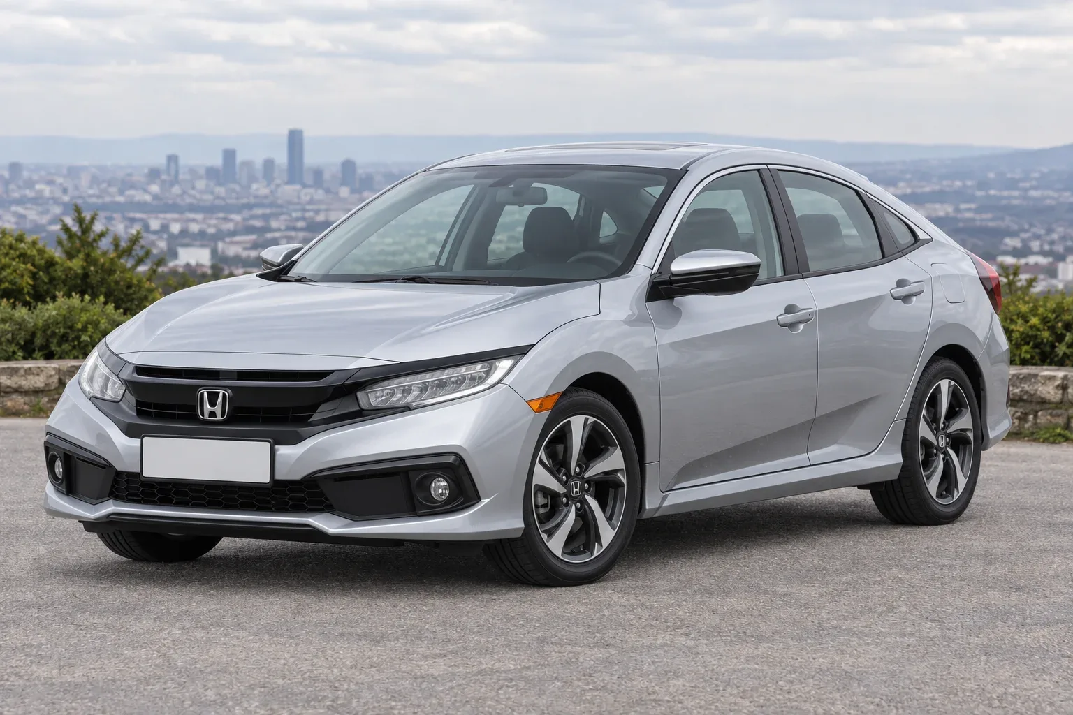 Honda Civic 10 — сгенерированная иллюстрация модели при дневном освещении