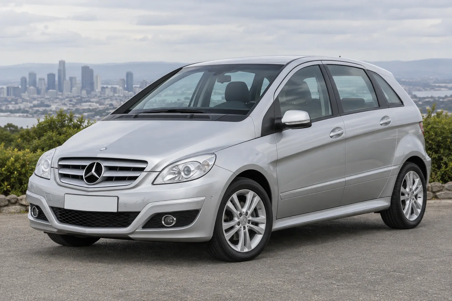 Mercedes-Benz W245 — сгенерированная иллюстрация модели при дневном освещении