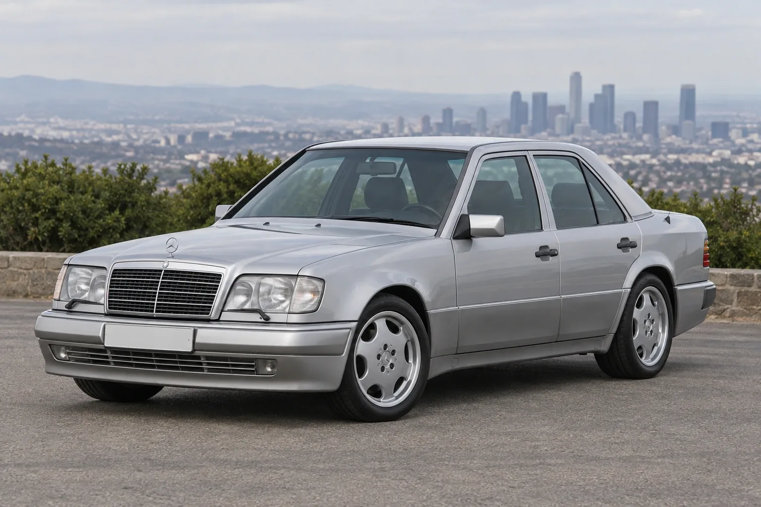 Mercedes-Benz W124 500 E / E 500 — сгенерированная иллюстрация модели при дневном освещении