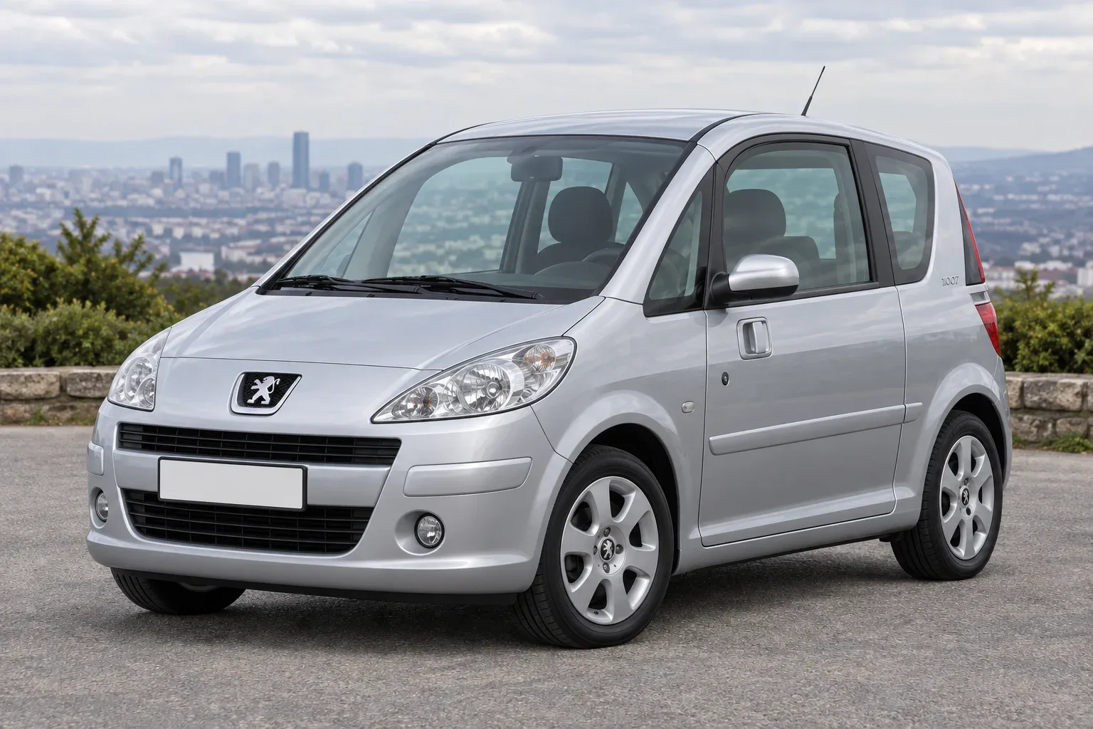 Peugeot 1007 — сгенерированная иллюстрация модели при дневном освещении