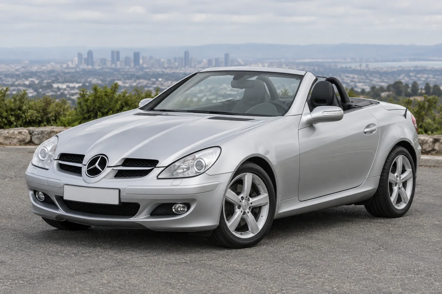 Mercedes-Benz SLK R171 — сгенерированная иллюстрация модели при дневном освещении