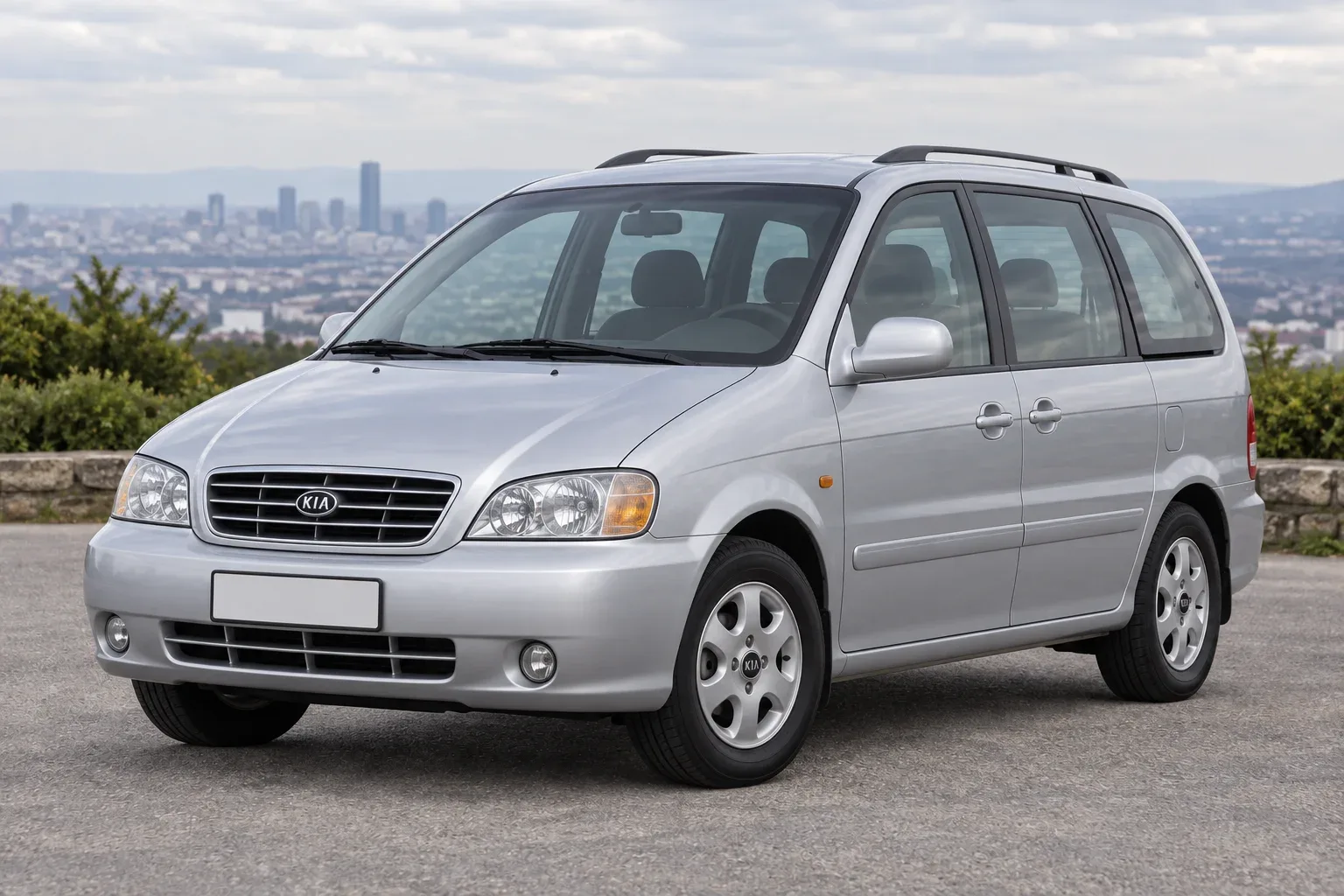 Kia Carnival 1 — сгенерированная иллюстрация модели при дневном освещении