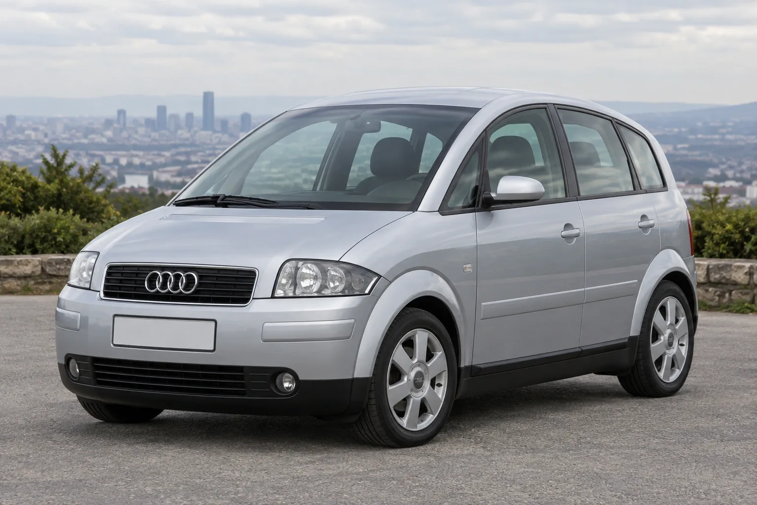 Audi A2 — сгенерированная иллюстрация модели при дневном освещении