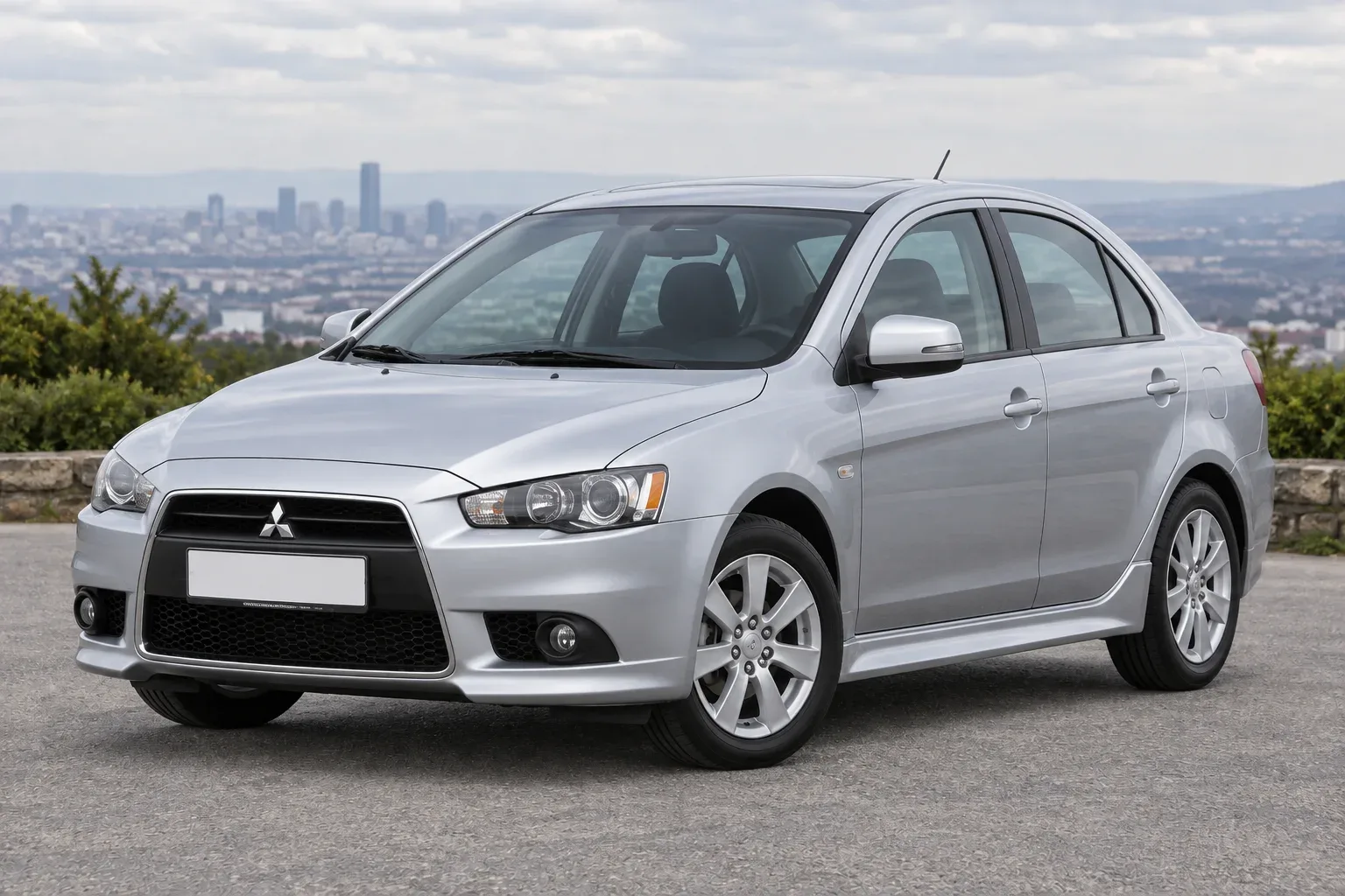 Mitsubishi Lancer 10 — сгенерированная иллюстрация модели при дневном освещении