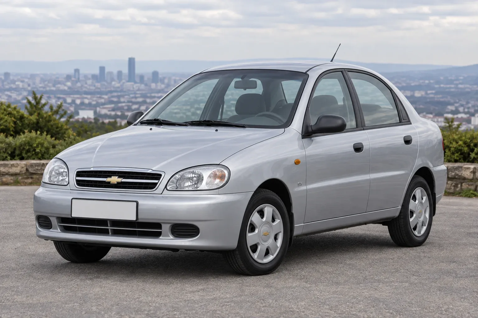 Chevrolet Lanos — сгенерированная иллюстрация модели при дневном освещении