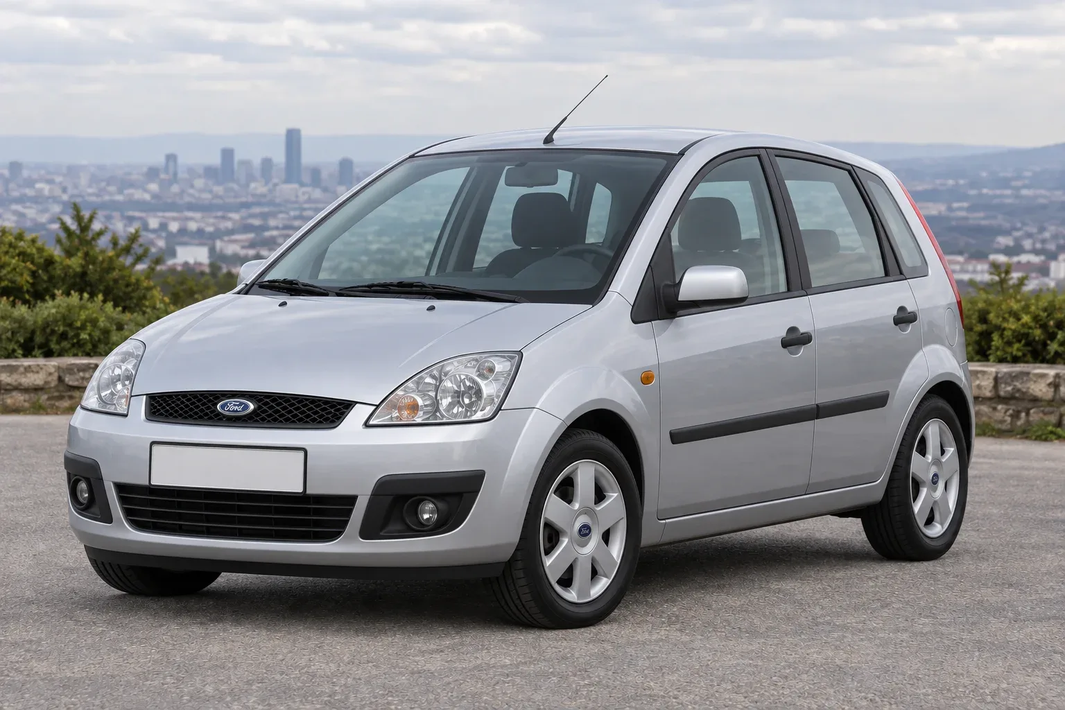 Ford Fiesta 5 — сгенерированная иллюстрация модели при дневном освещении