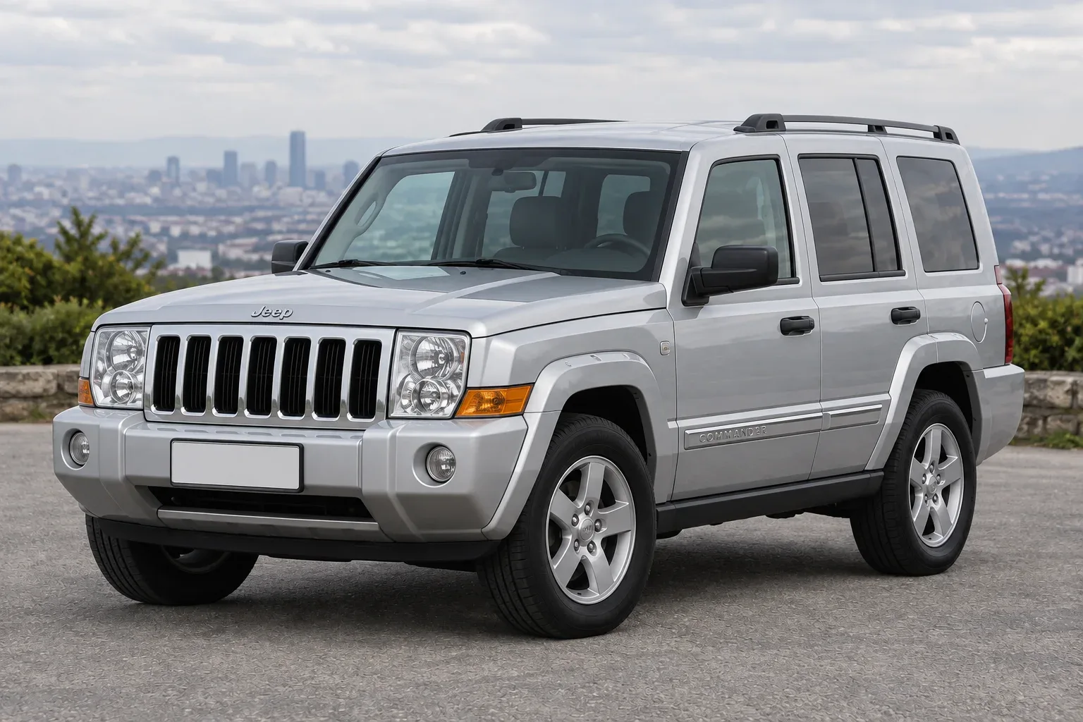 Jeep Commander — сгенерированная иллюстрация модели при дневном освещении