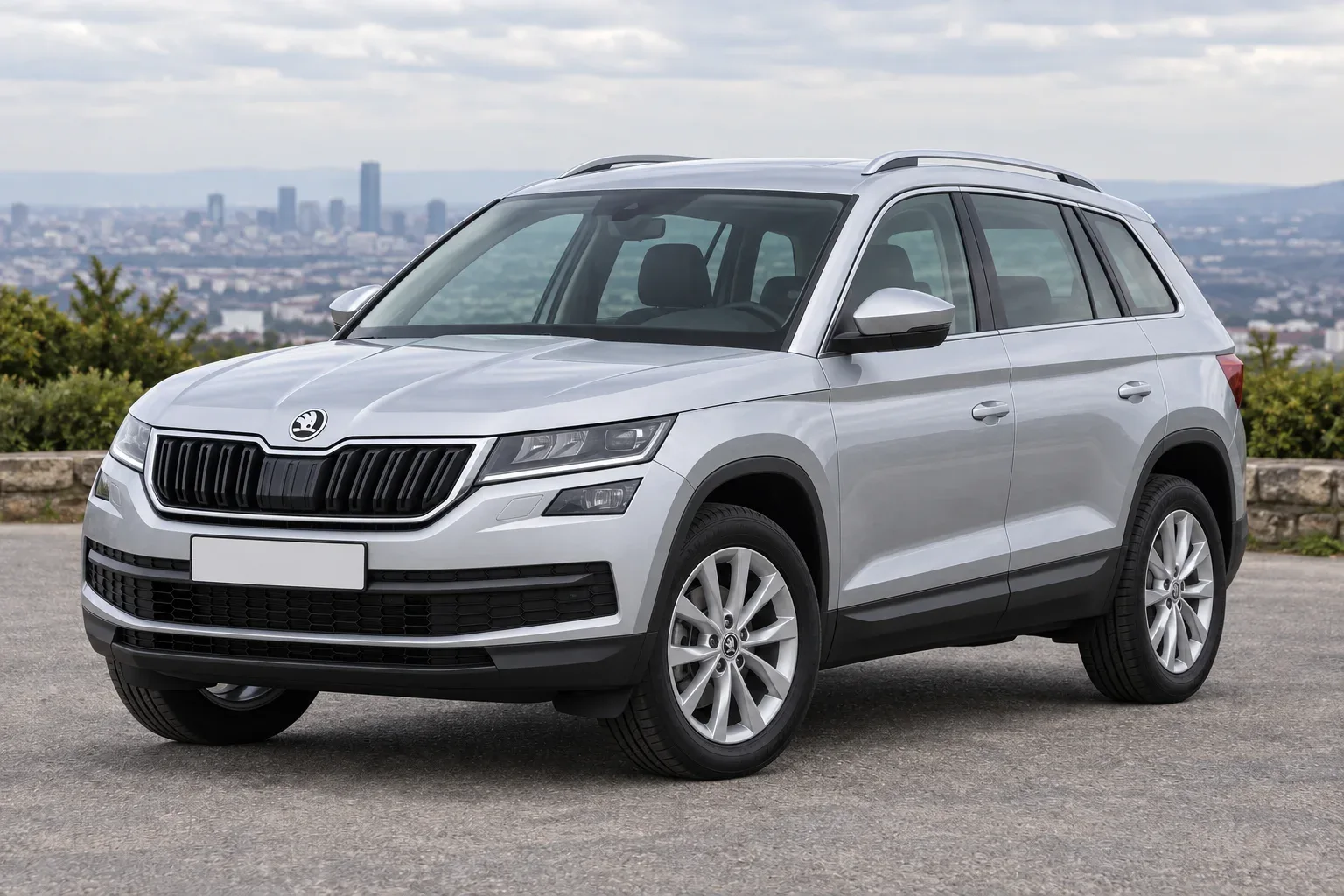 Škoda Kodiaq — сгенерированная иллюстрация модели при дневном освещении