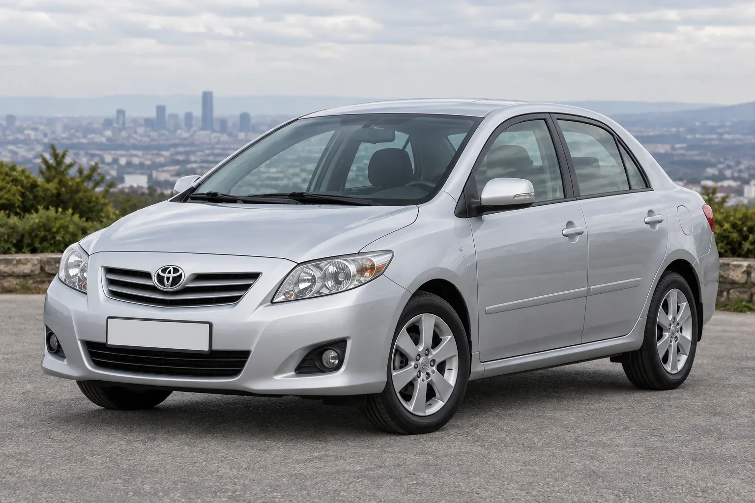 Toyota Corolla E150 — сгенерированная иллюстрация модели при дневном освещении