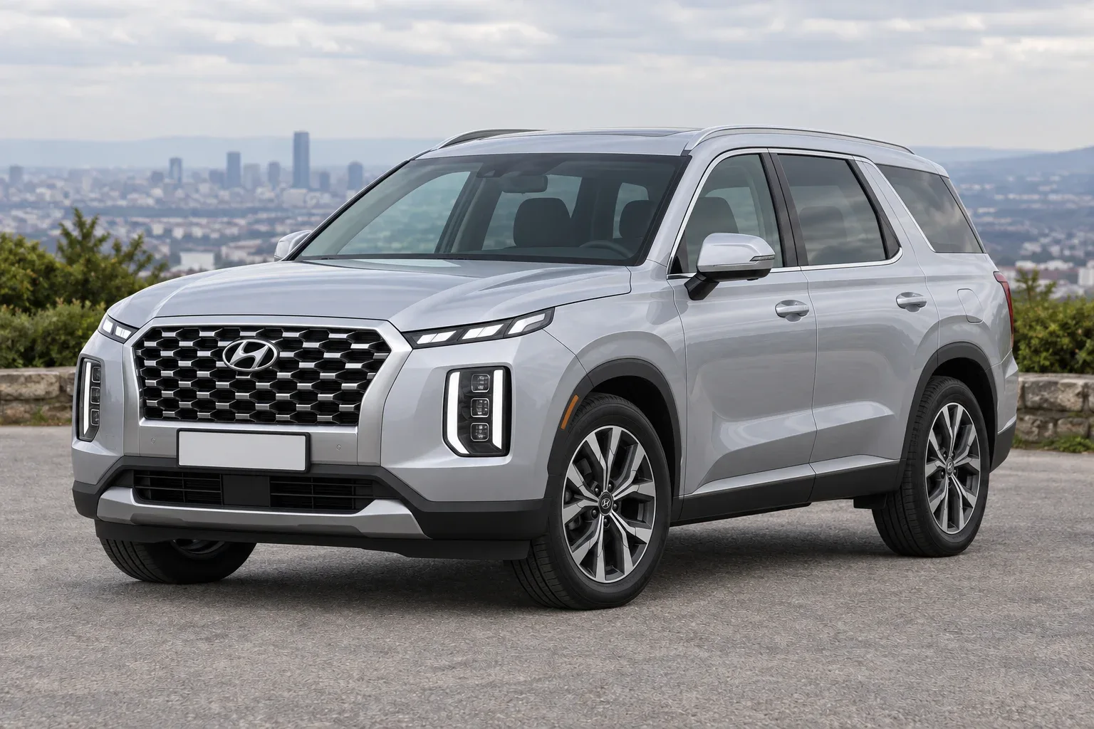 Hyundai Palisade LX2 — сгенерированная иллюстрация модели при дневном освещении
