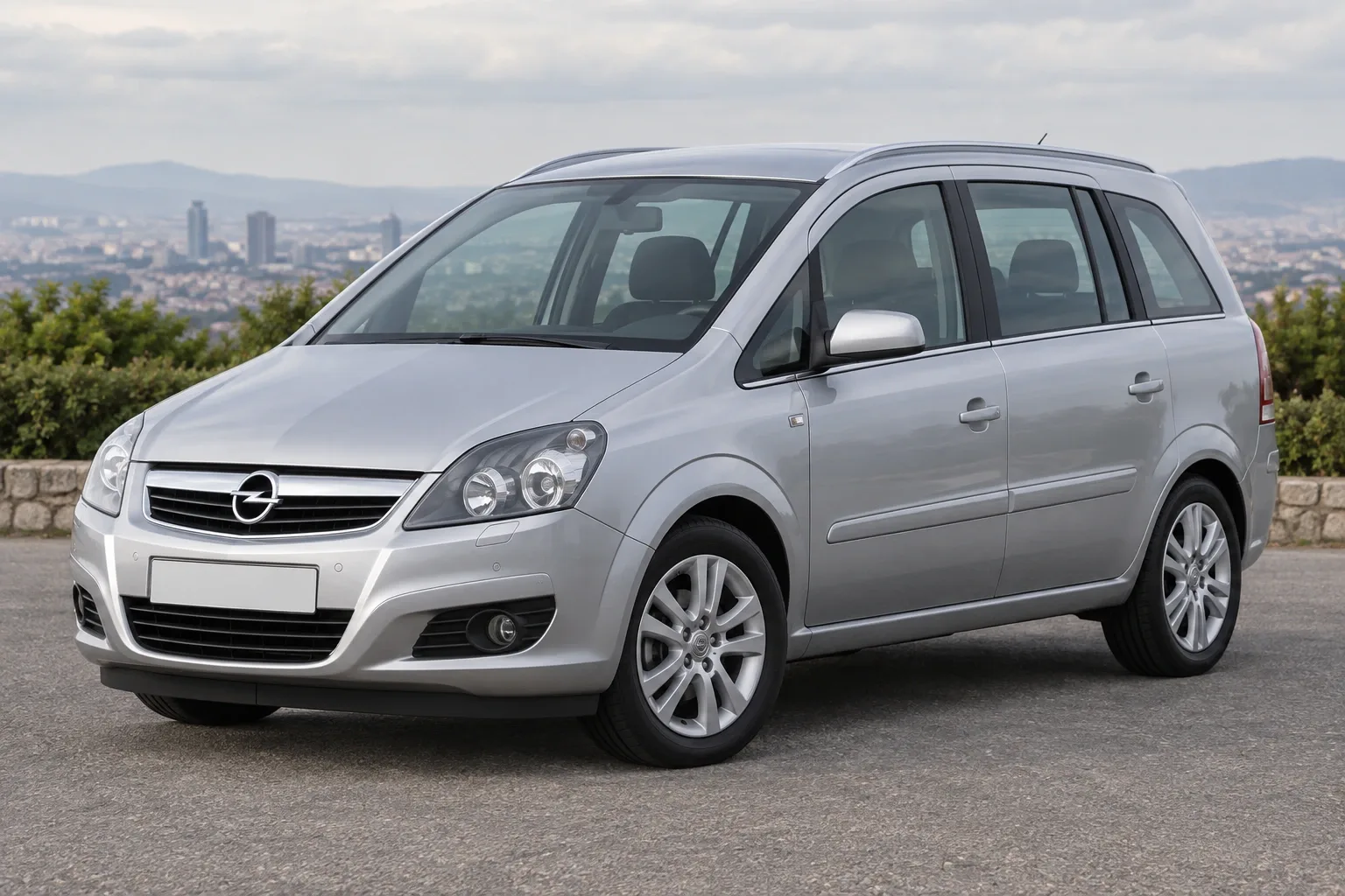 Opel Zafira B — сгенерированная иллюстрация модели при дневном освещении