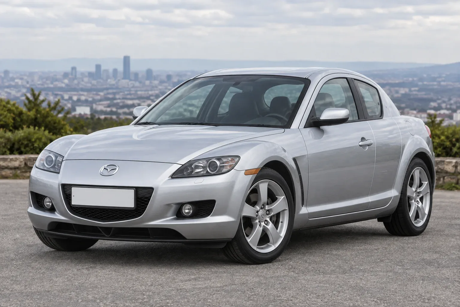 Mazda RX-8 — сгенерированная иллюстрация модели при дневном освещении