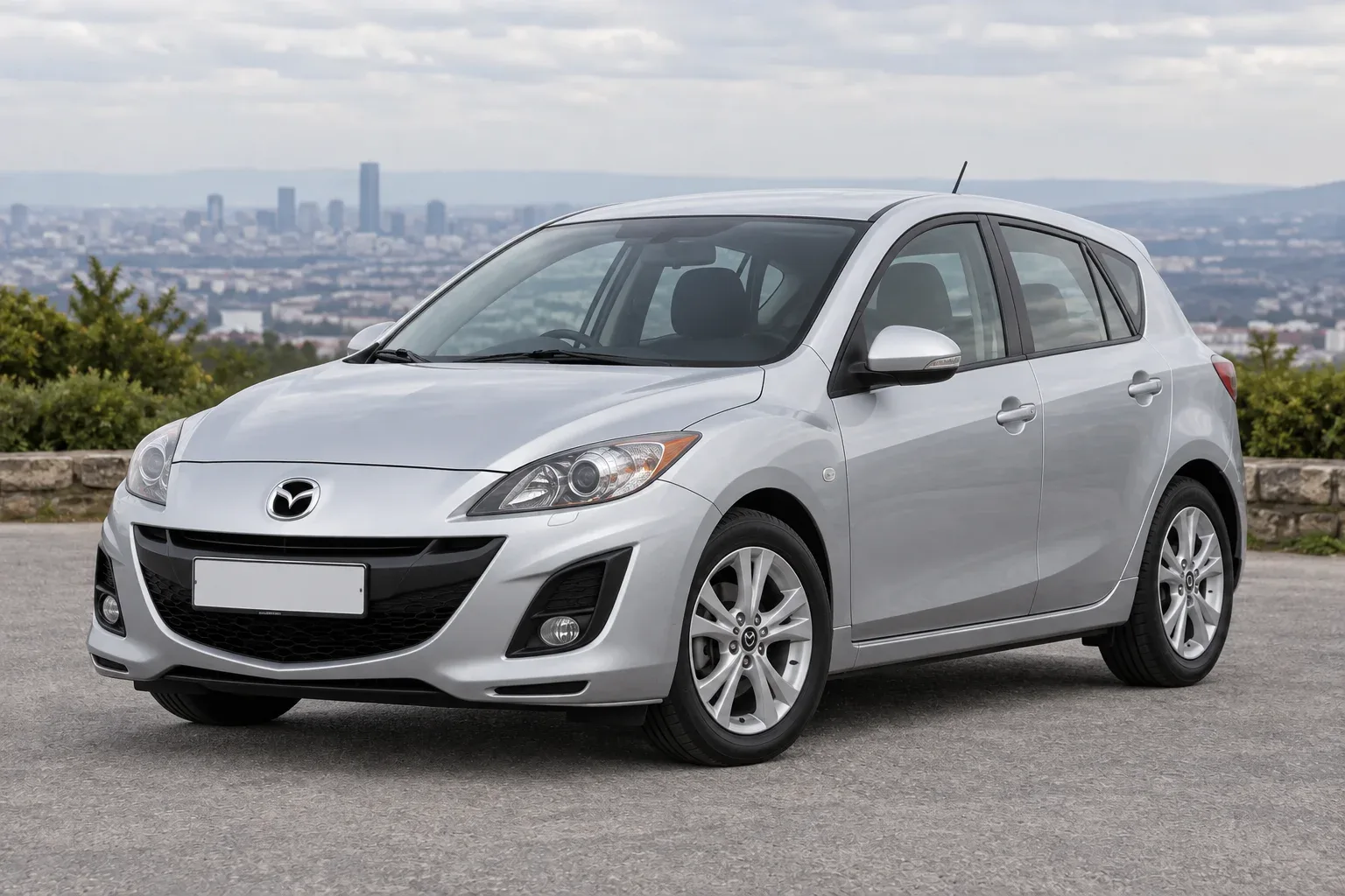 Mazda 3 BL — сгенерированная иллюстрация модели при дневном освещении