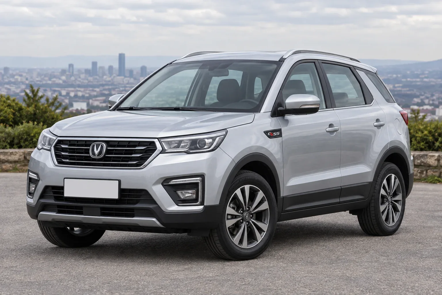 Иллюстрация модели, не фотография конкретного автомобиля в продаже Changan CS55 — сгенерированная иллюстрация модели при дневном освещении