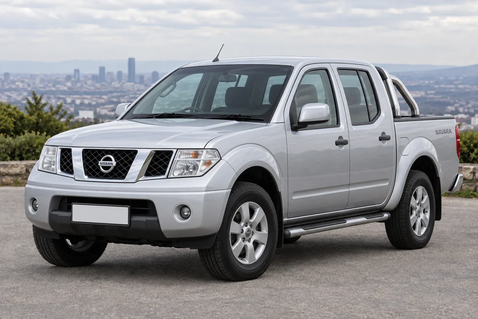 Nissan Navara D40 — сгенерированная иллюстрация модели при дневном освещении