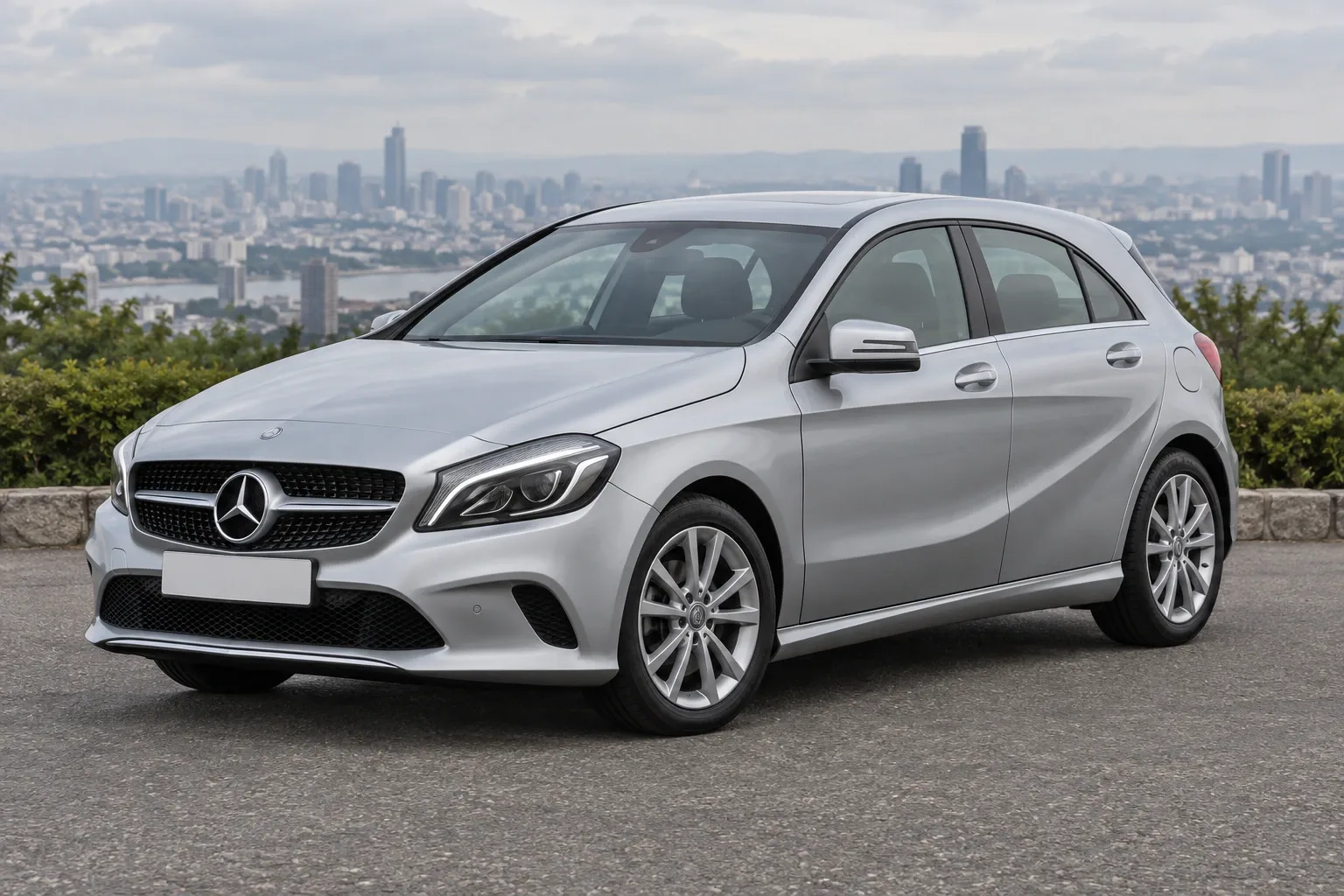 Mercedes-Benz W176 — сгенерированная иллюстрация модели при дневном освещении