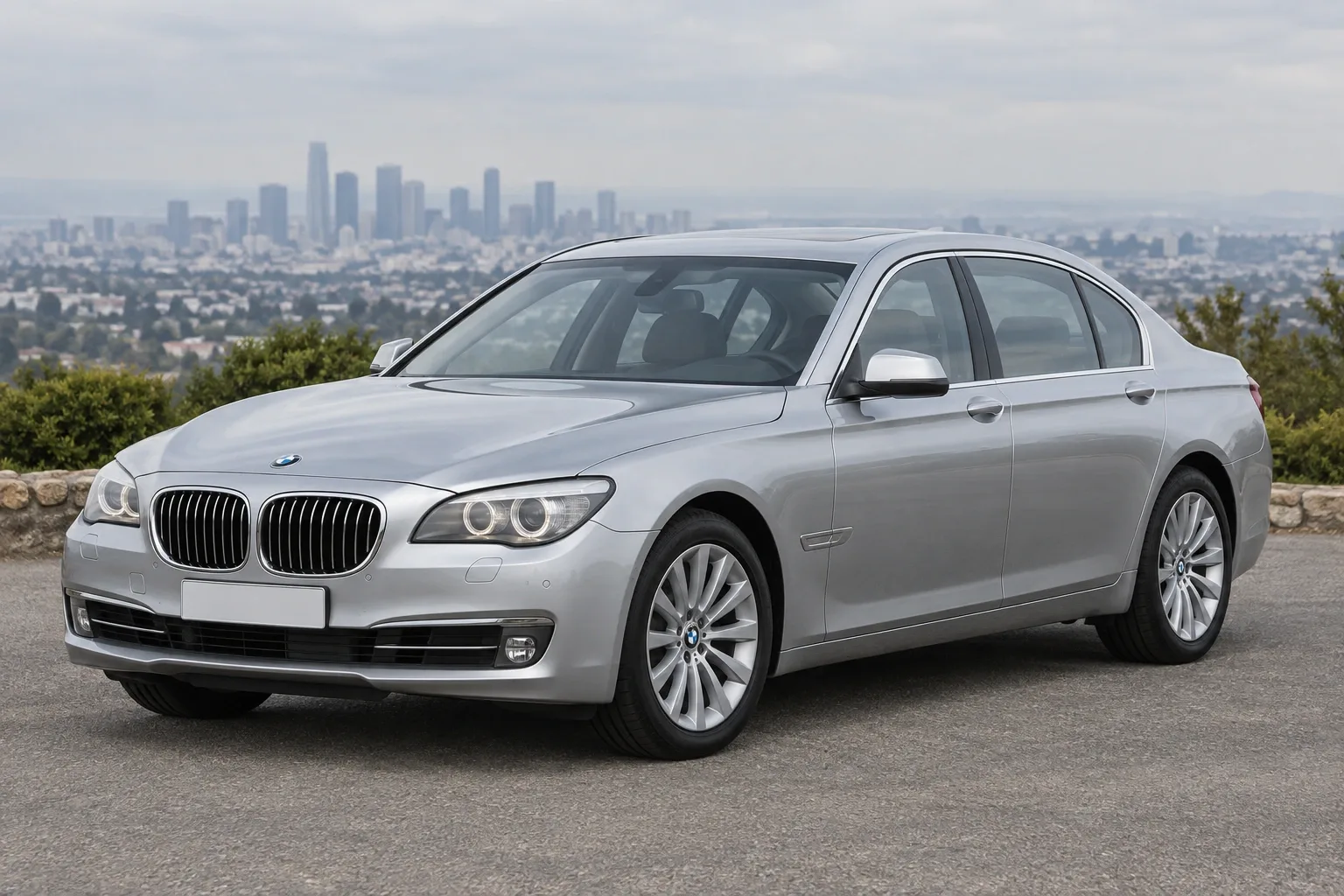 BMW 7 F01/F02 — сгенерированная иллюстрация модели при дневном освещении