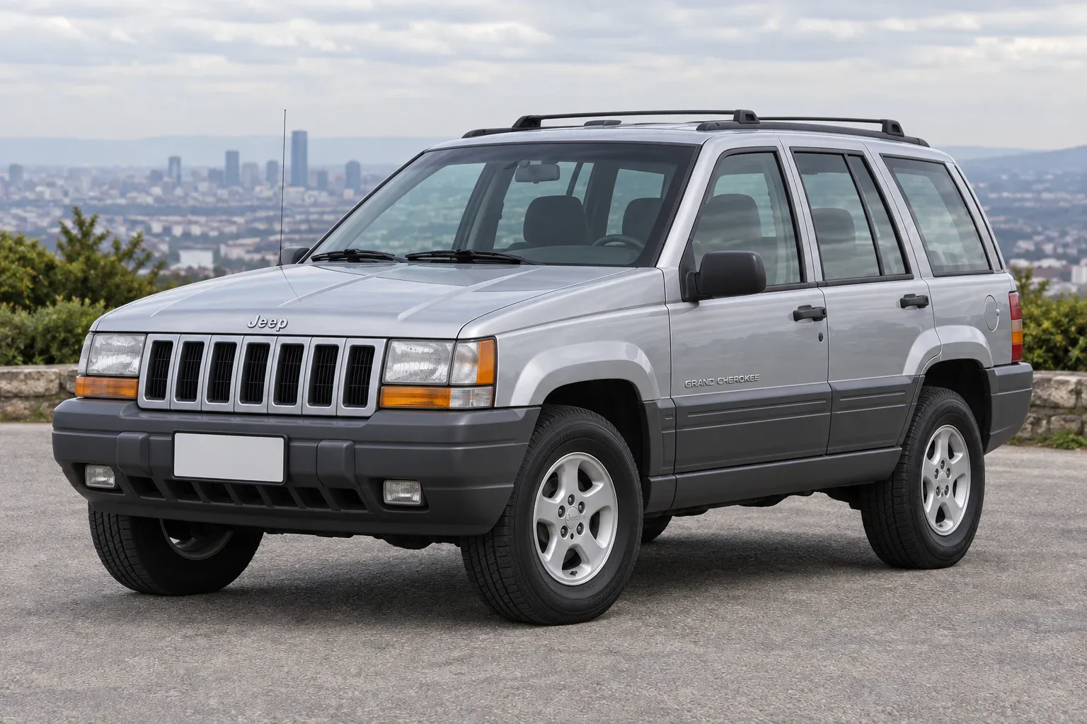 Jeep Grand Cherokee 1 / ZJ — сгенерированная иллюстрация модели при дневном освещении