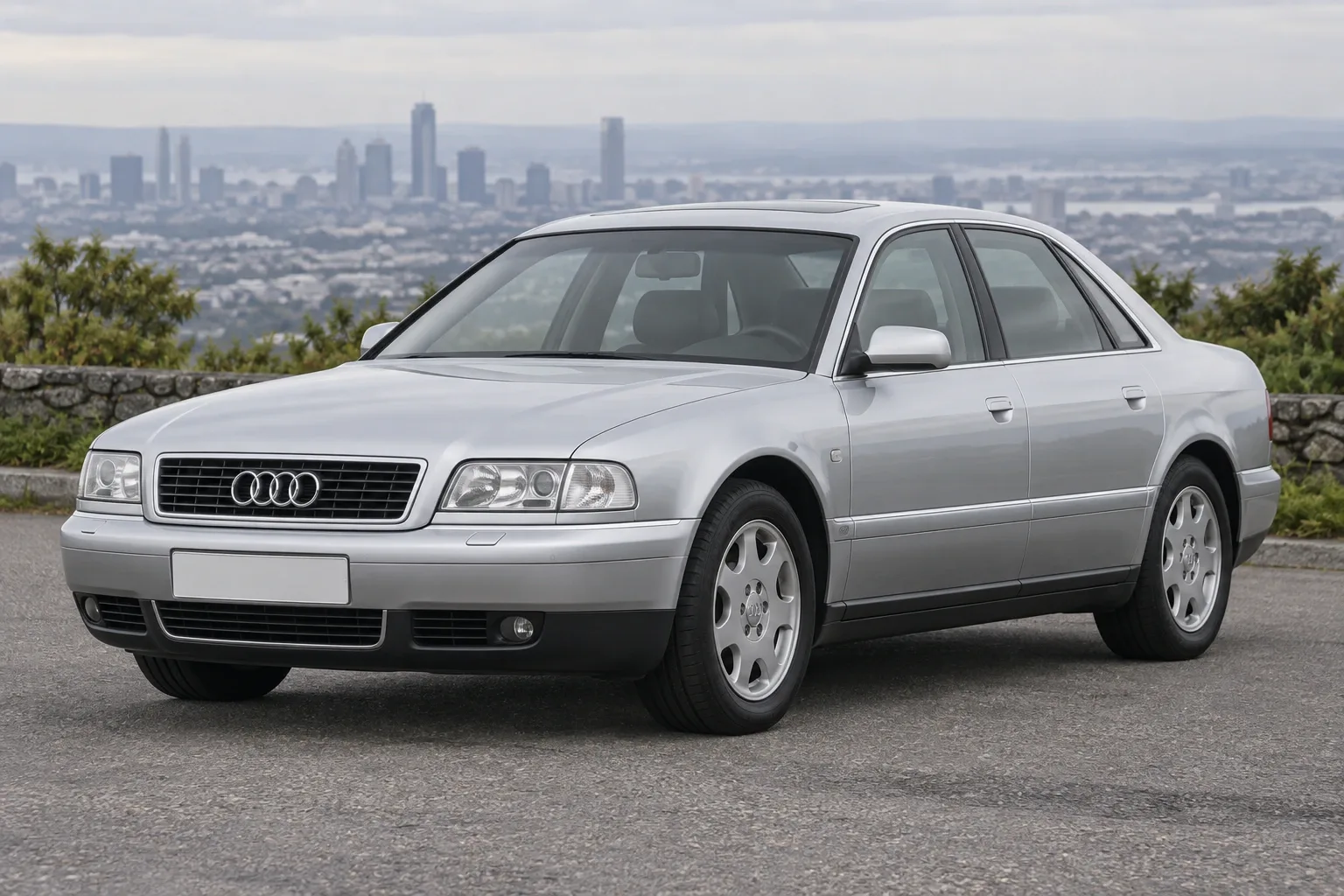 Audi A8 D2 — сгенерированная иллюстрация модели при дневном освещении