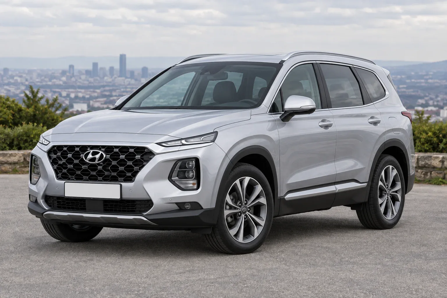 Hyundai Santa Fe 4 — сгенерированная иллюстрация модели при дневном освещении