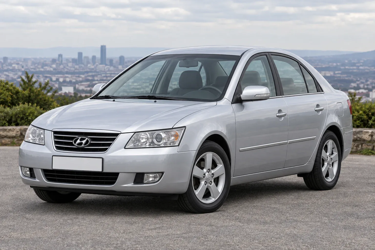 Hyundai Sonata 5 / NF — сгенерированная иллюстрация модели при дневном освещении
