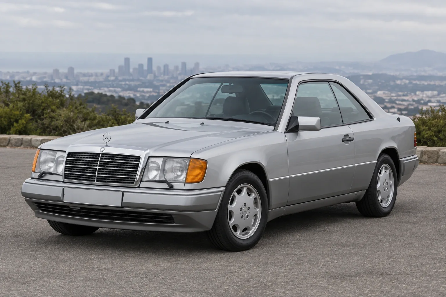 Mercedes-Benz C124 — сгенерированная иллюстрация модели при дневном освещении