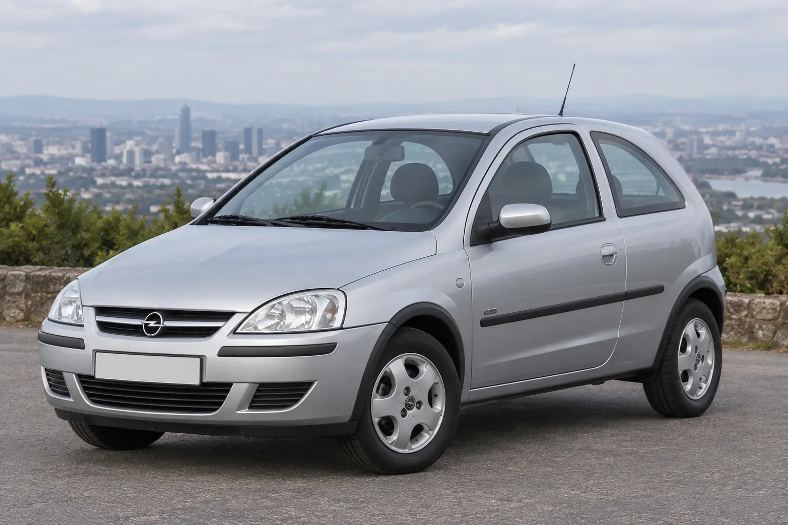 Opel Corsa C — сгенерированная иллюстрация модели при дневном освещении