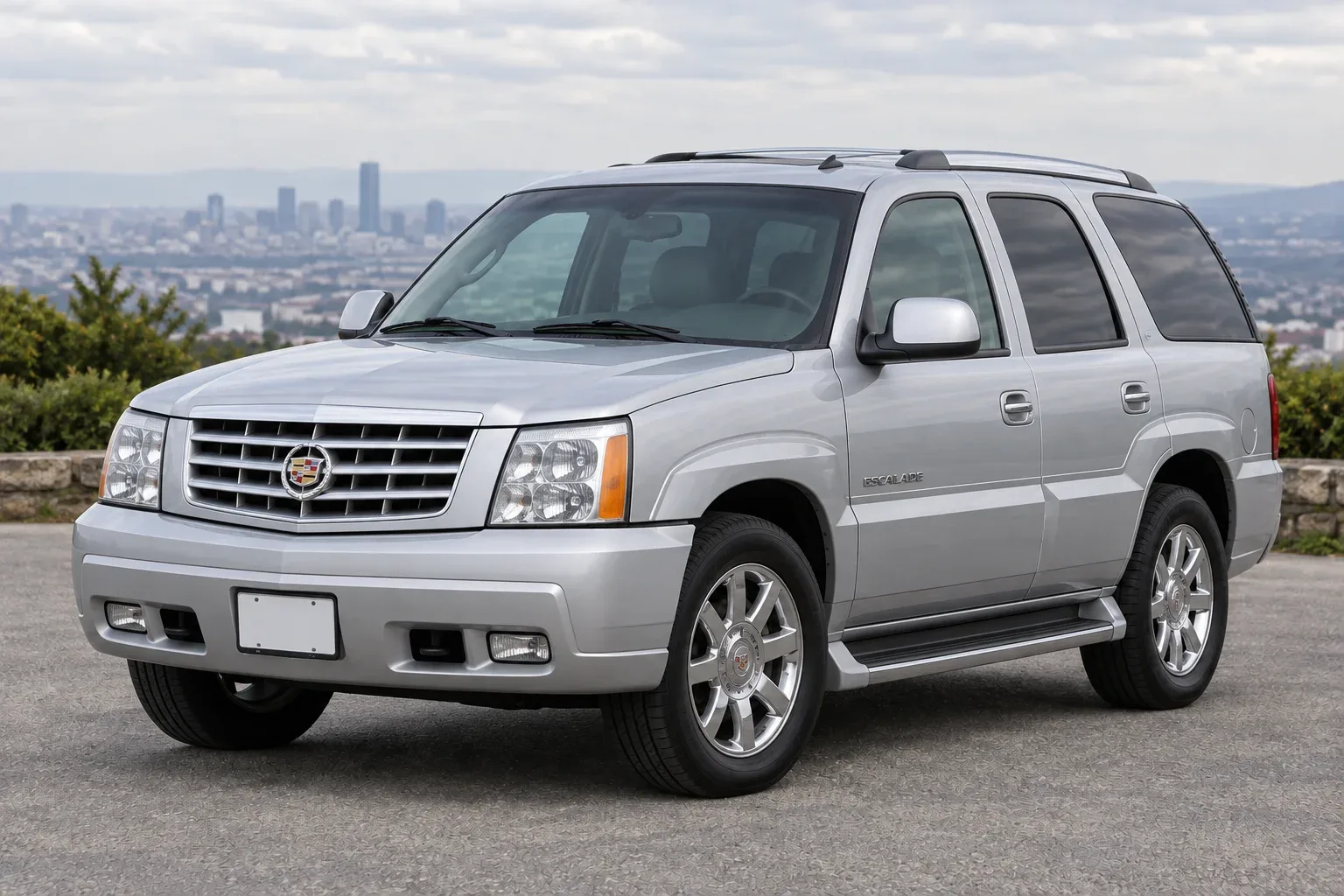 Cadillac Escalade 2 — сгенерированная иллюстрация модели при дневном освещении