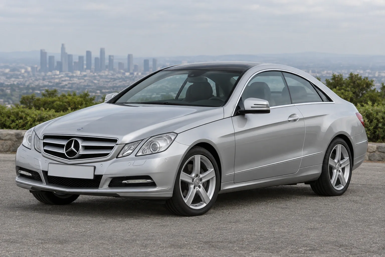 Mercedes-Benz Coupe C207 — сгенерированная иллюстрация модели при дневном освещении