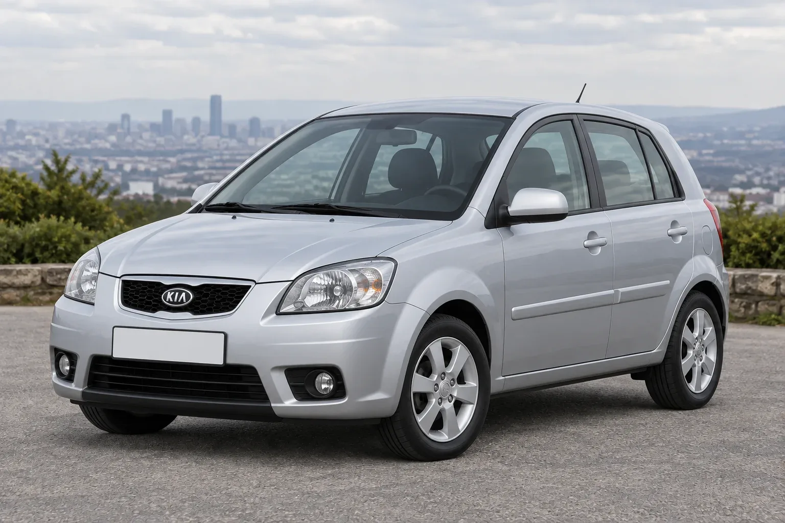 Kia Rio 2 — сгенерированная иллюстрация модели при дневном освещении