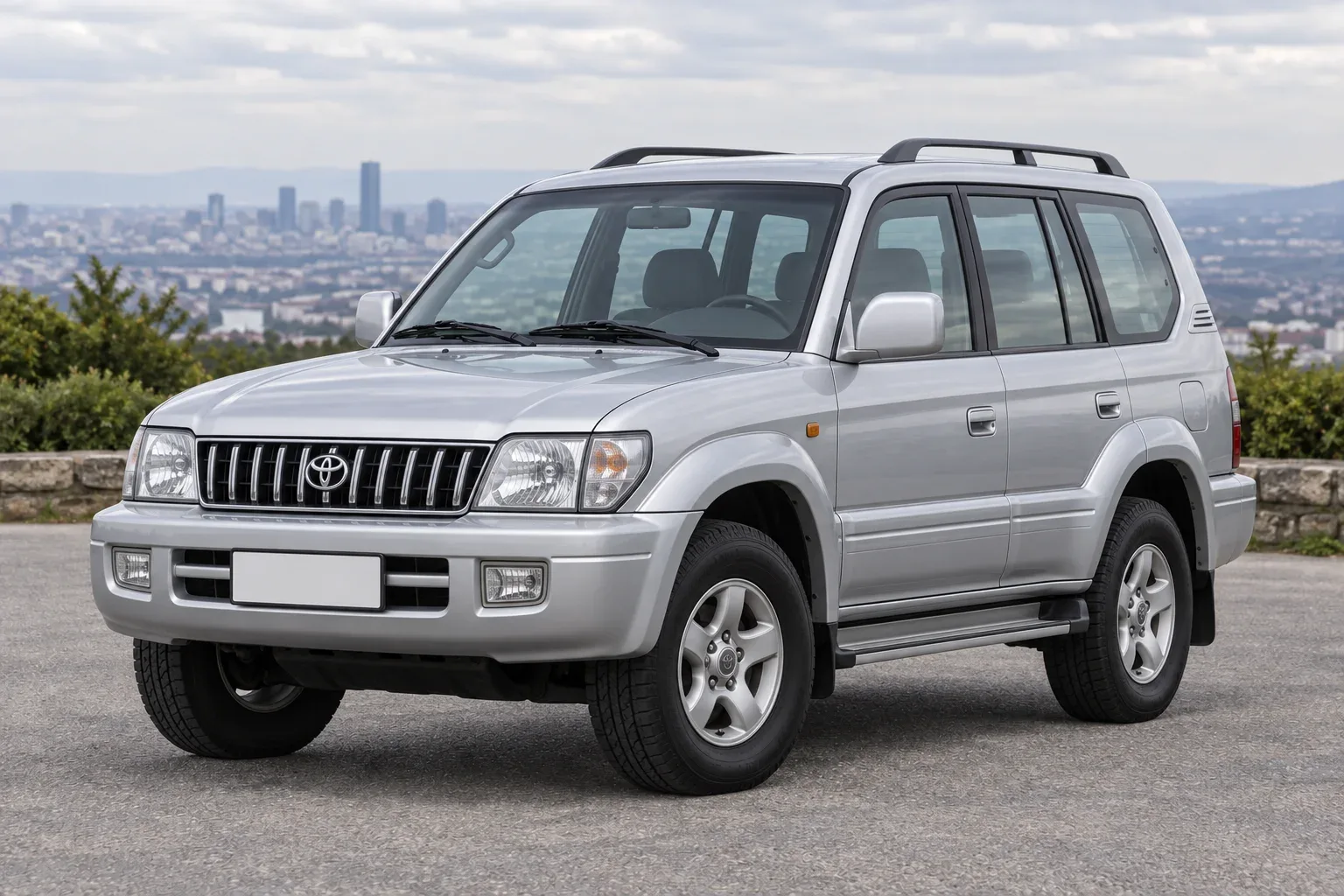 Toyota Land Cruiser Prado 90/95 — сгенерированная иллюстрация модели при дневном освещении