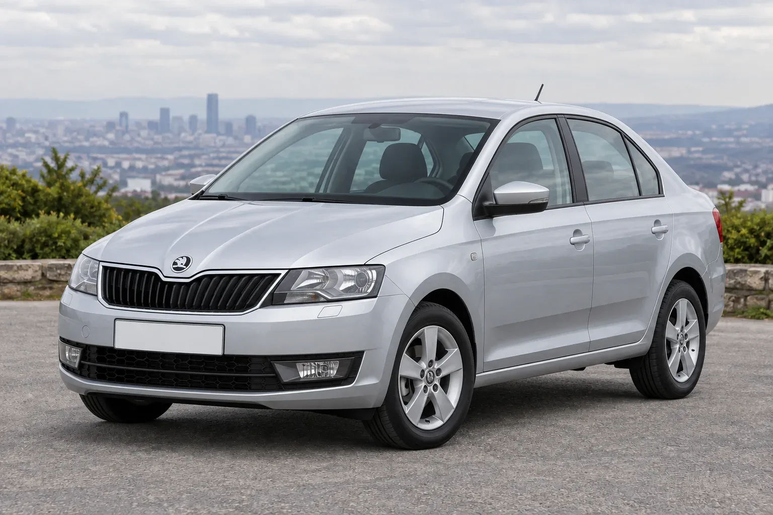 Škoda Rapid — сгенерированная иллюстрация модели при дневном освещении