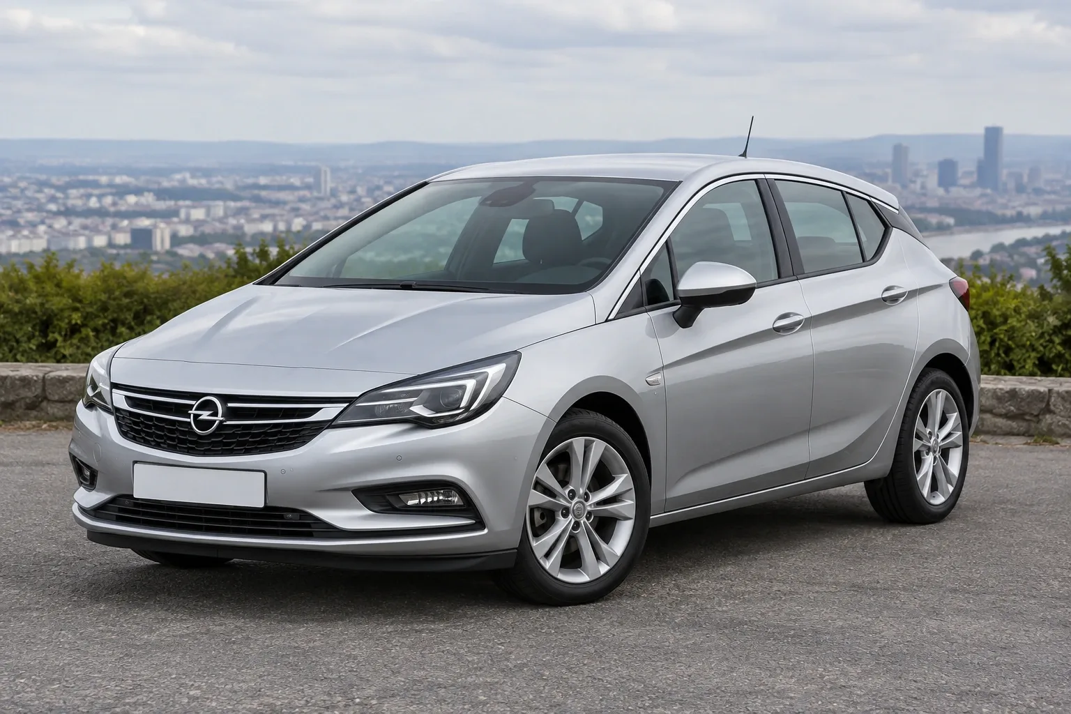 Opel Astra K — сгенерированная иллюстрация модели при дневном освещении