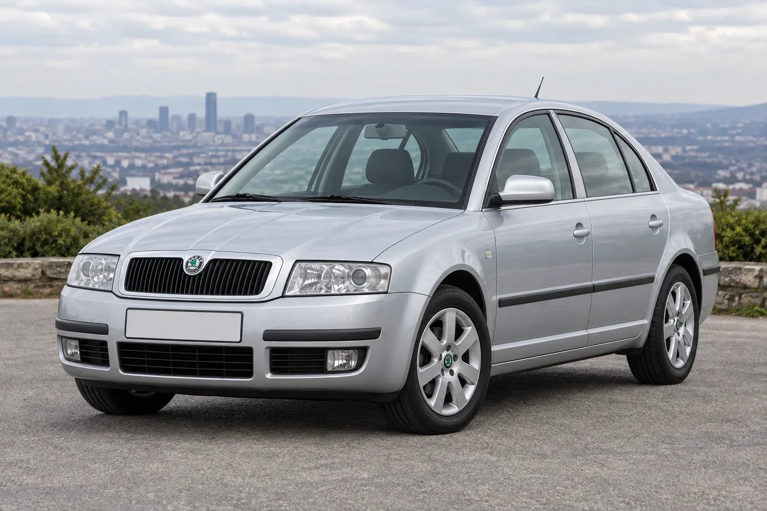 Škoda Superb 1 / 3U — сгенерированная иллюстрация модели при дневном освещении