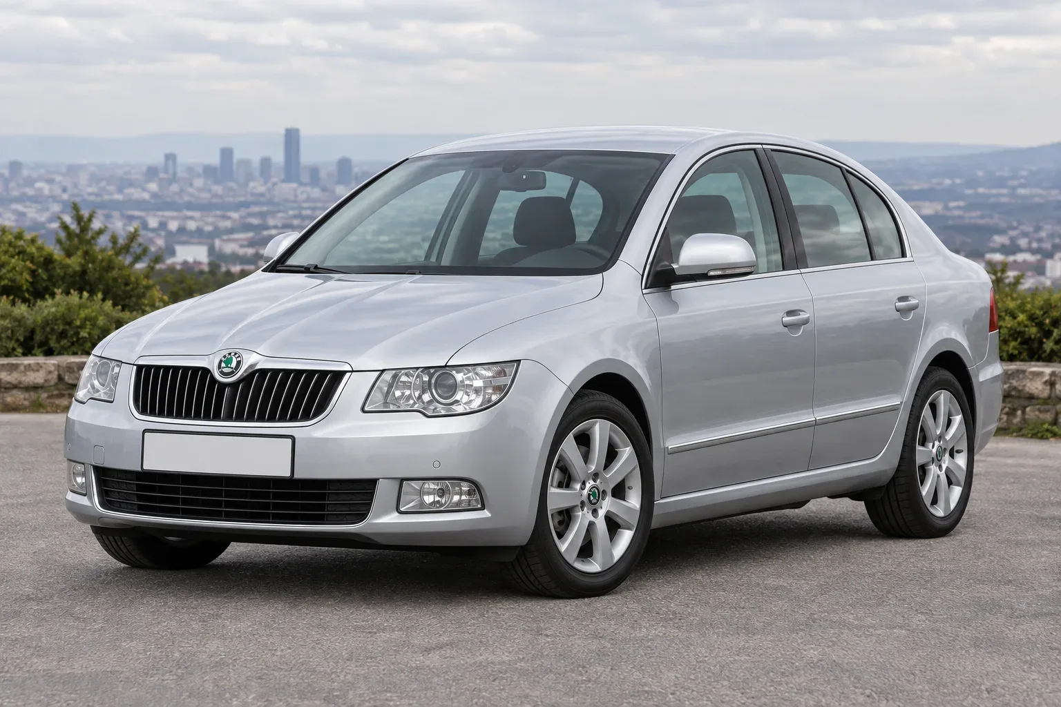 Škoda Superb 2 — сгенерированная иллюстрация модели при дневном освещении