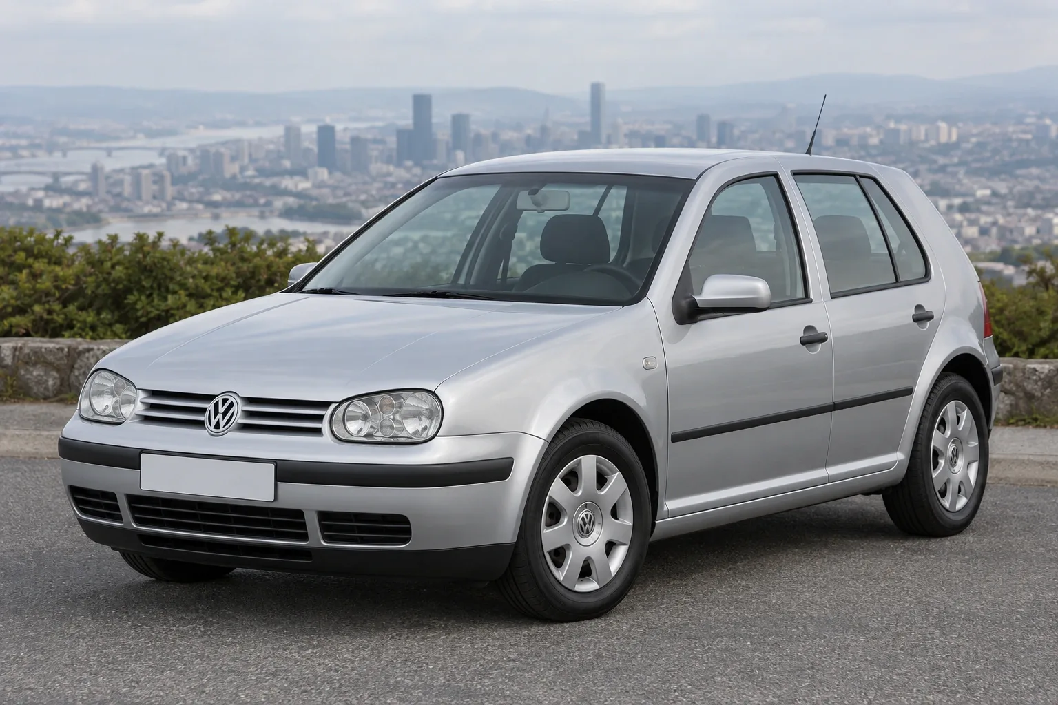 Volkswagen Golf 4 — сгенерированная иллюстрация модели при дневном освещении