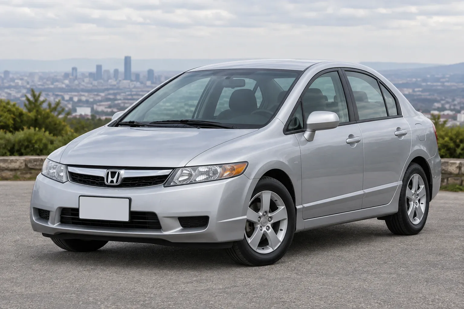 Honda Civic 4D — сгенерированная иллюстрация модели при дневном освещении