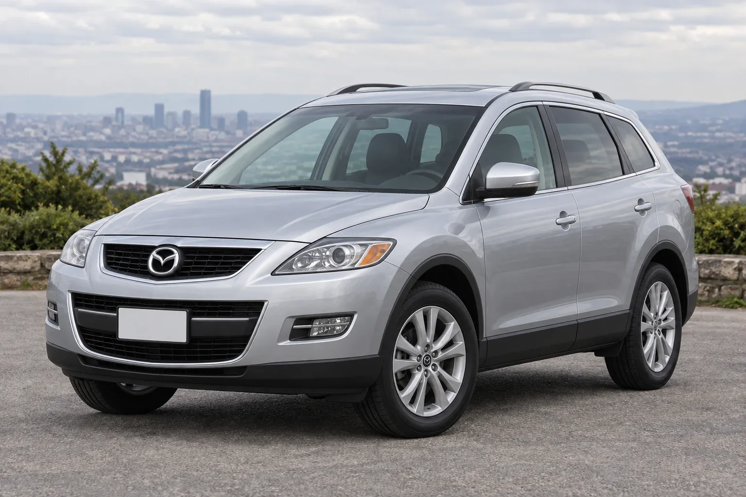 Mazda CX-9 — сгенерированная иллюстрация модели при дневном освещении