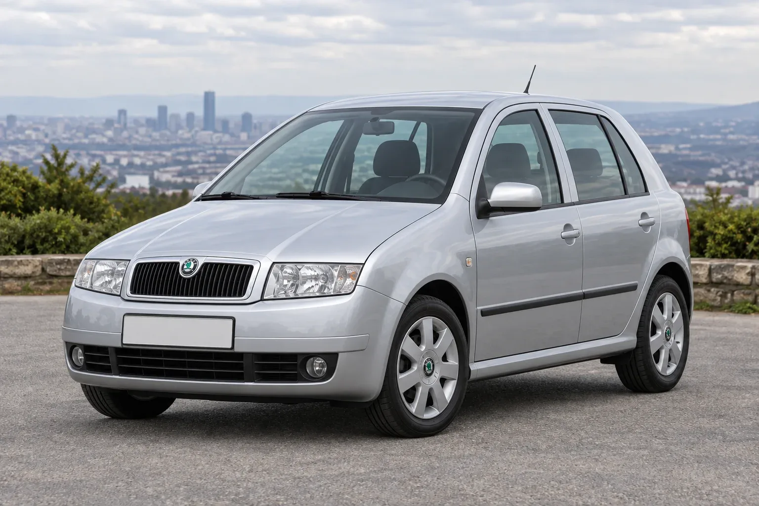 Škoda Fabia 1 — сгенерированная иллюстрация модели при дневном освещении