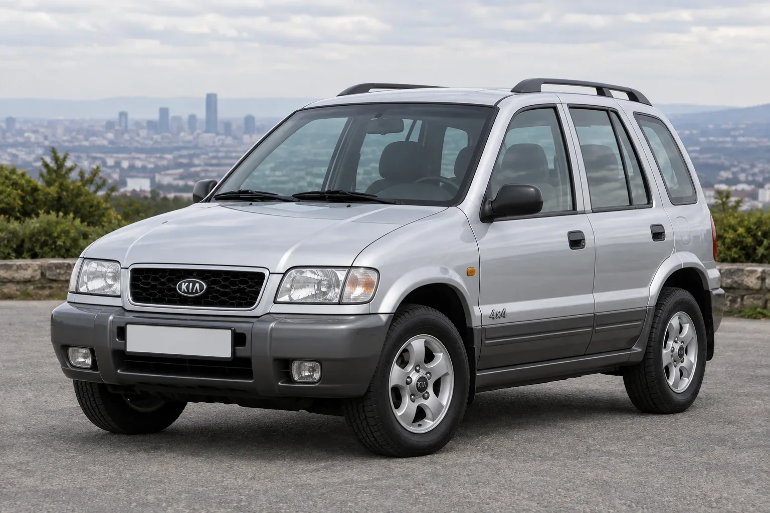 Kia Sportage 1 — сгенерированная иллюстрация модели при дневном освещении