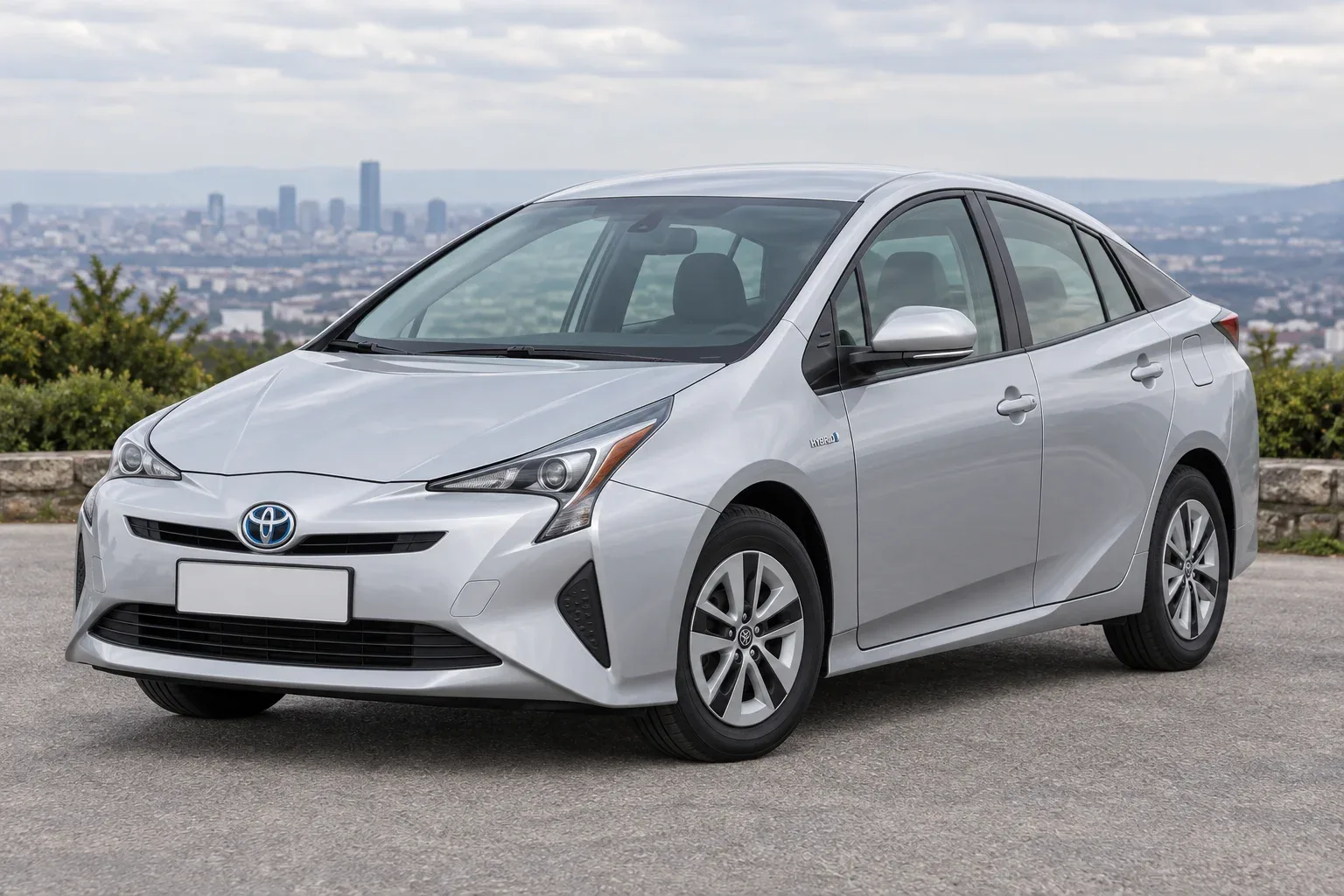 Toyota Prius 4 / XW50 — сгенерированная иллюстрация модели при дневном освещении