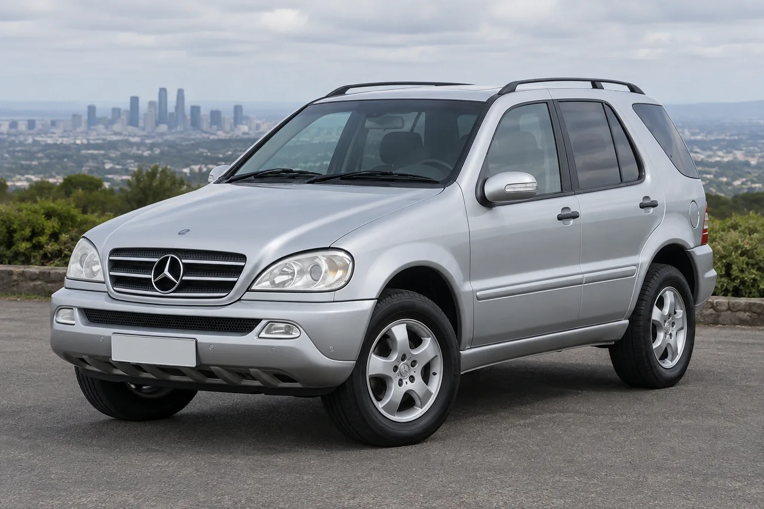 Mercedes-Benz ML W163 — сгенерированная иллюстрация модели при дневном освещении