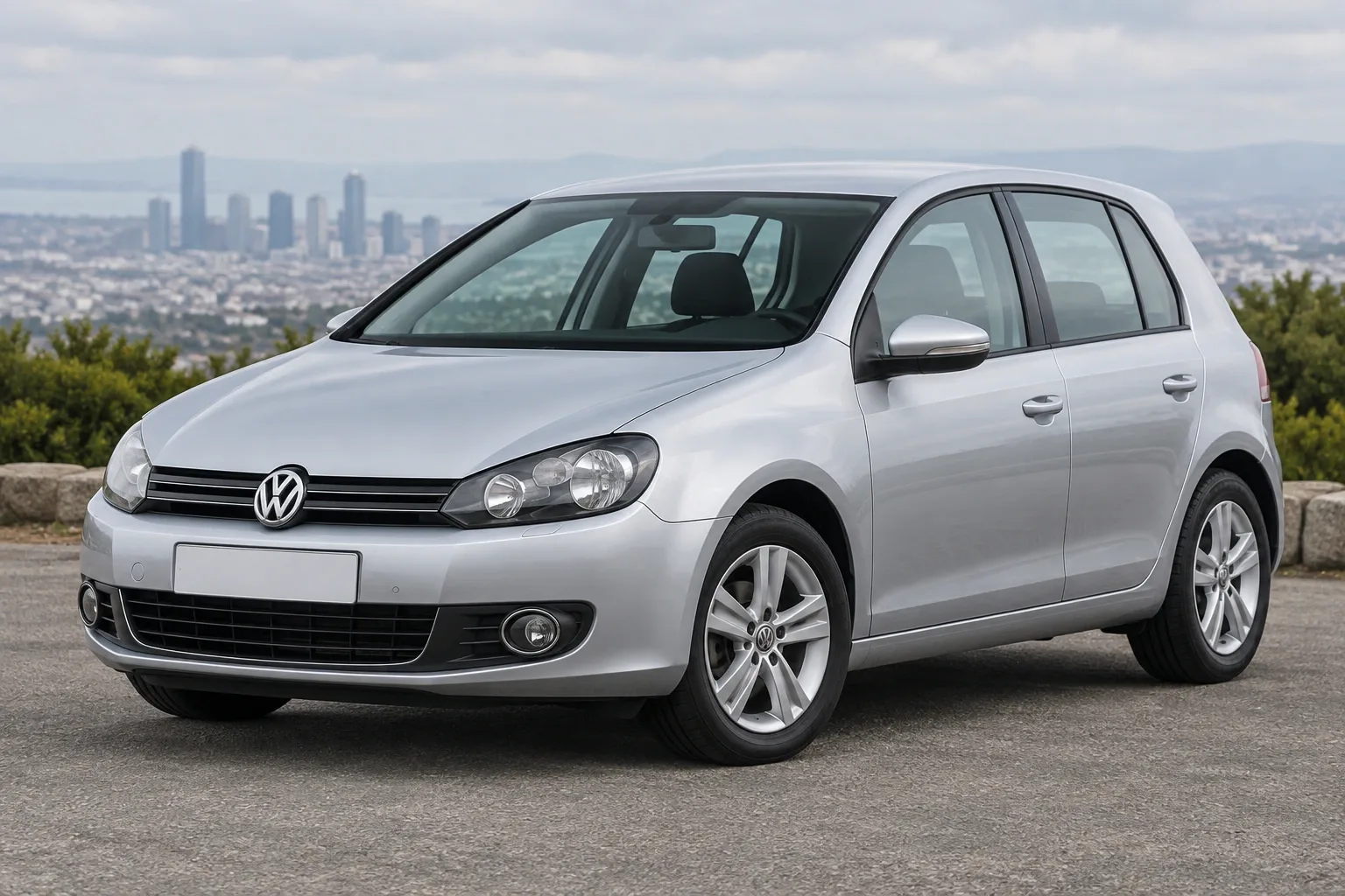 Volkswagen Golf 6 — сгенерированная иллюстрация модели при дневном освещении
