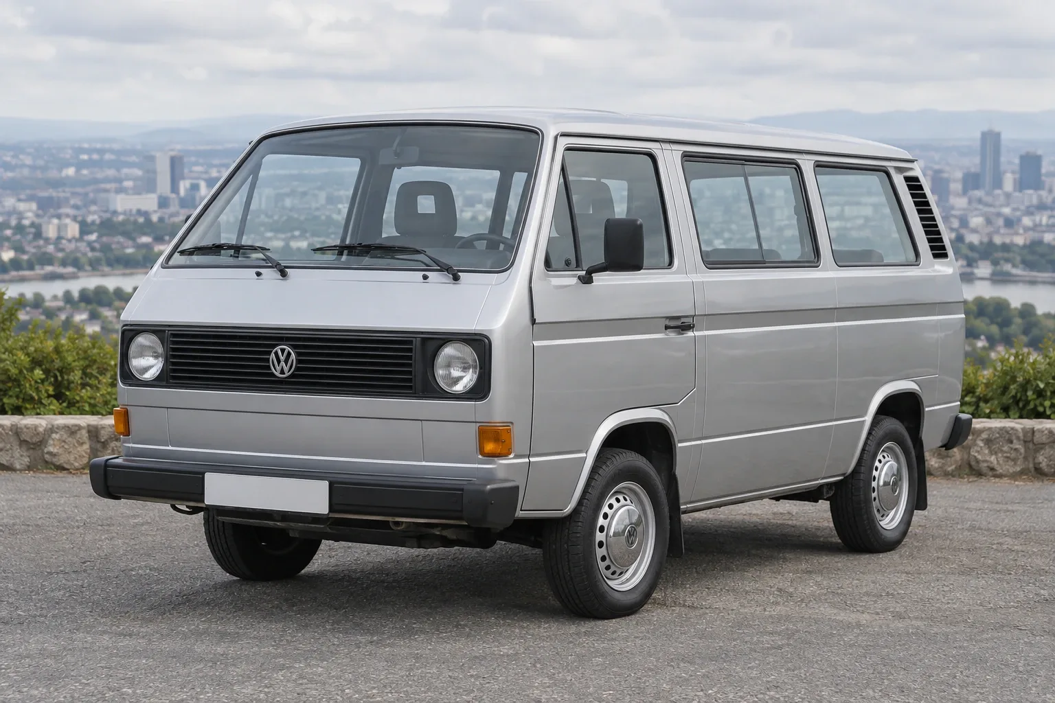 Volkswagen T3 — сгенерированная иллюстрация модели при дневном освещении