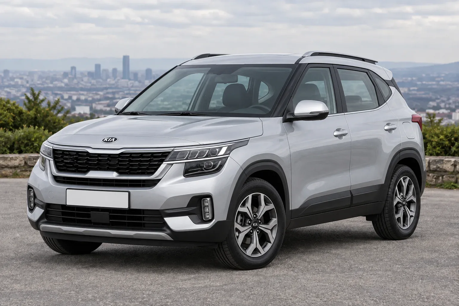 Kia Seltos 1 — сгенерированная иллюстрация модели при дневном освещении