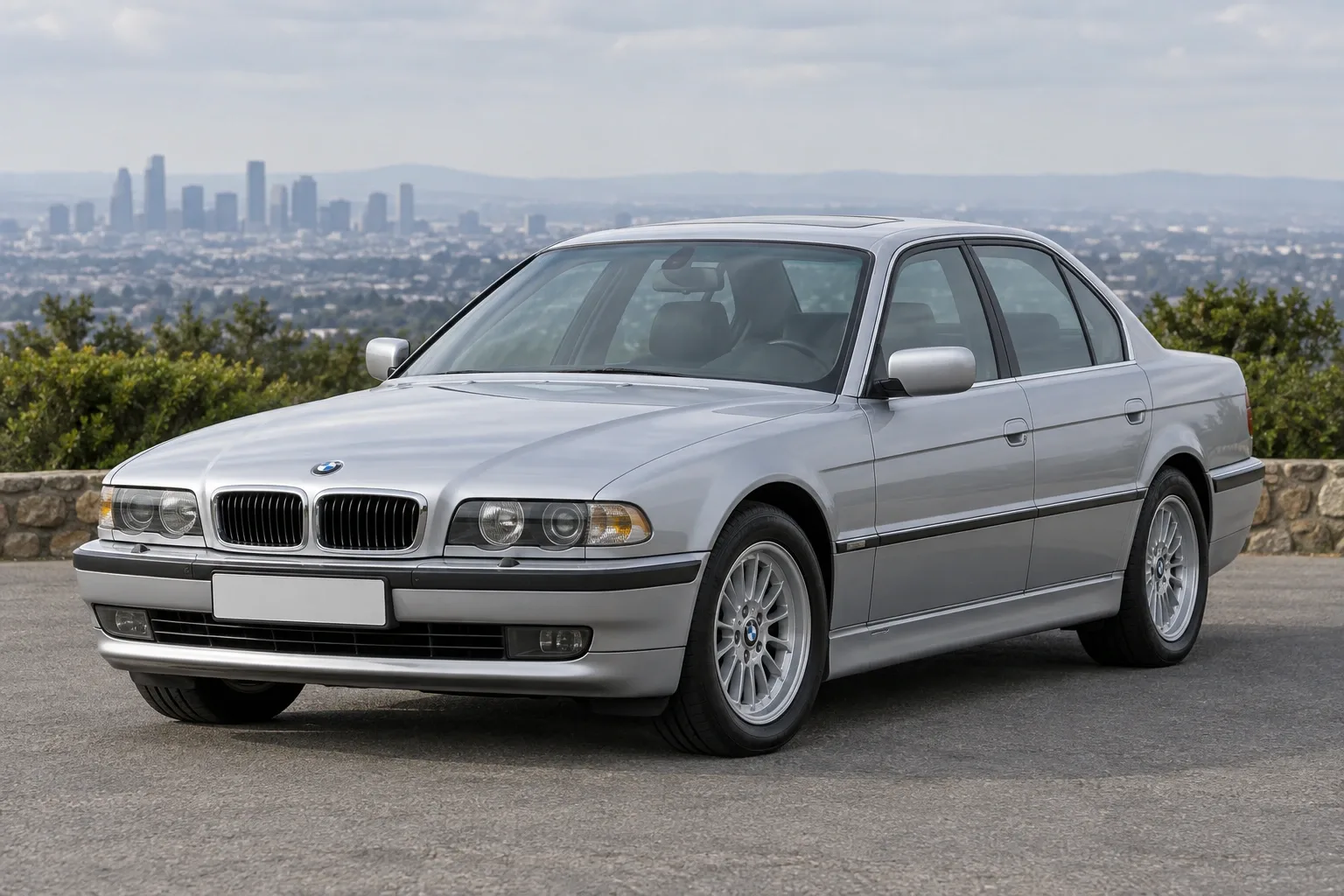 BMW 7 E38 — сгенерированная иллюстрация модели при дневном освещении