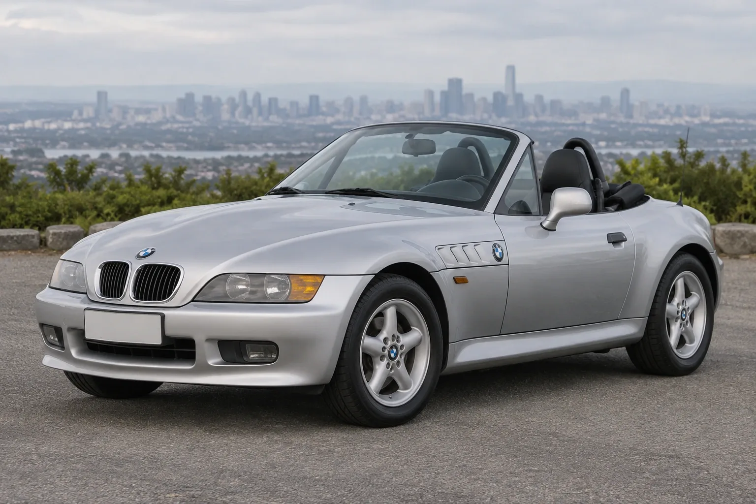 BMW Z3 — сгенерированная иллюстрация модели при дневном освещении